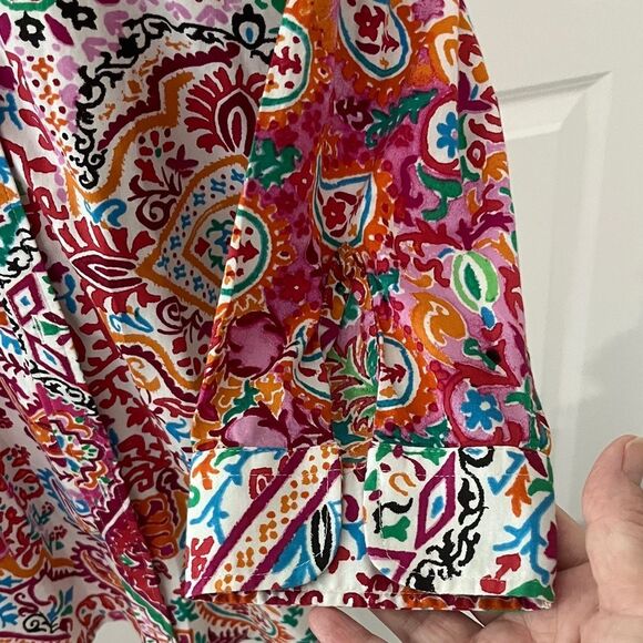 Lauren Ralph Lauren Multicolor Geo / Floral Button Down Shirt - Picture 3 of 7